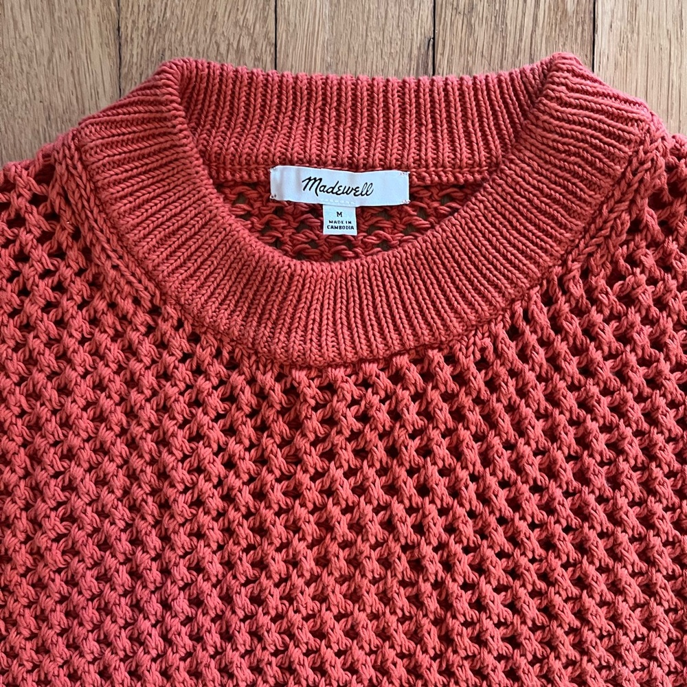 Madewell Burnt Orange Textured Sweater— Size M